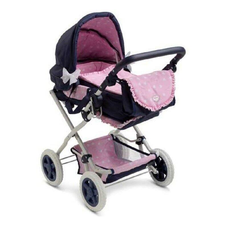 BERJUAN CARROZZINA PER BAMBOLE 3 IN 1 NERA/ROSA 90002