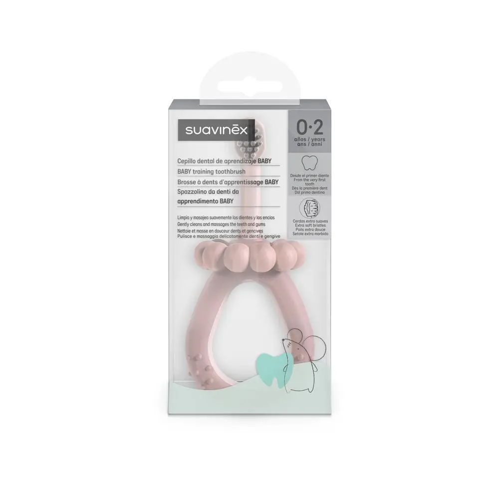 SUAVINEX ORAL CARE SPAZZOLINO PRIMI DENTINI BABY 0-2 ANNI ROSA 403013