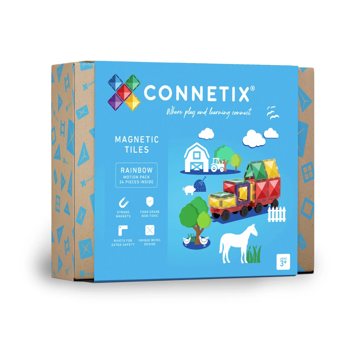 CONNETIX PANNELLI MAGNETICI MOTION PACK RAINBOW 24 PZ