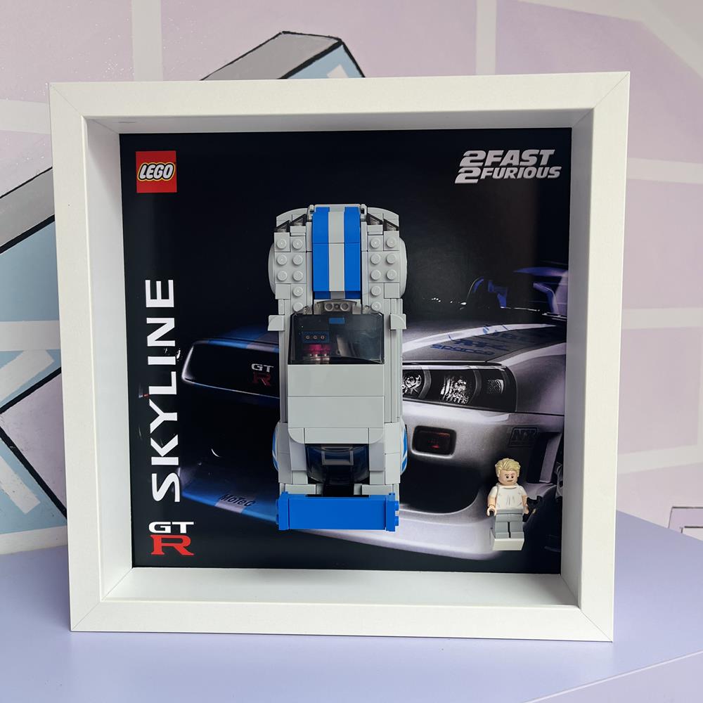 BRICK FRAME CORNICE CLASSIC FRAME PER SET LEGO SPEED CHAMPIONS 76917 SKYLINE GTR - BIANCA