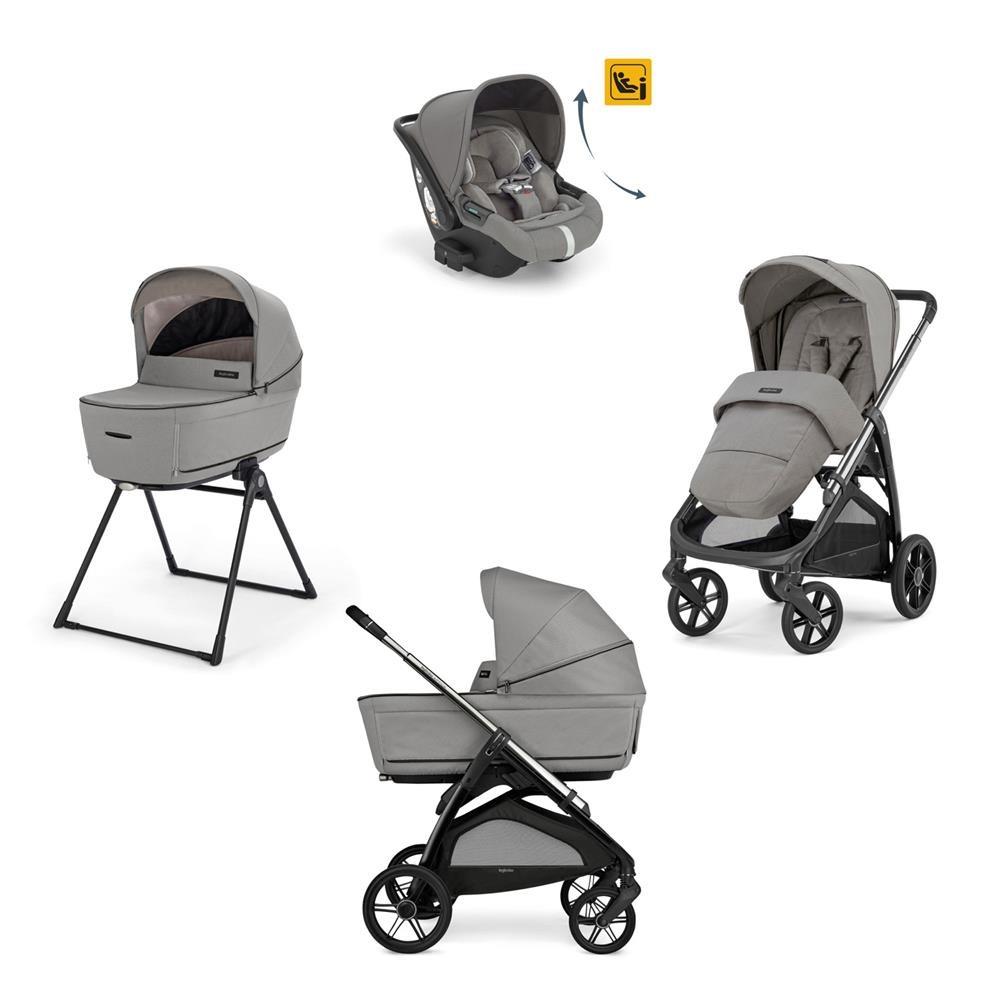 INGLESINA TRIO SYSTEM QUATTRO APTICA PLATINUM GREY CON TELAIO LITIO BLACK E SEGG. DARWIN INFANT RECLINE KA62S0PLG